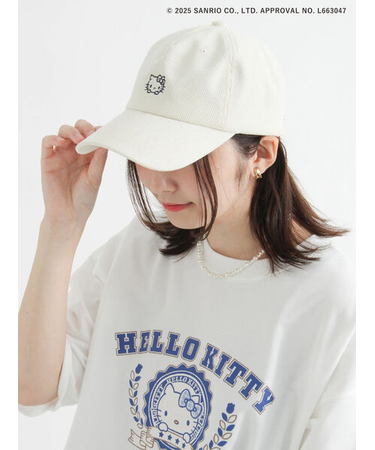 【HELLO KITTY】刺繍入りコーデュロイキャップ
