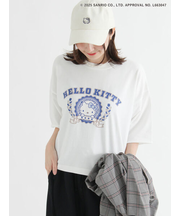 【HELLO KITTY】ミニ裏毛プリント5分袖トップス
