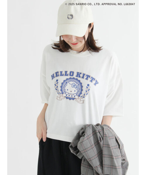【HELLO KITTY】ミニ裏毛プリント5分袖トップス
