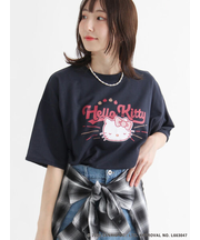 【HELLO KITTY】ミニ裏毛プリント5分袖トップス