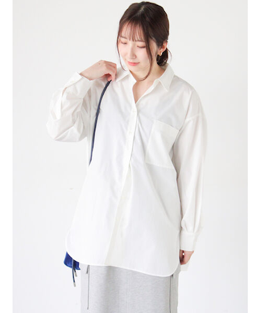 胸刺繍オーバーサイズシャツ《2025autumn catalog item》