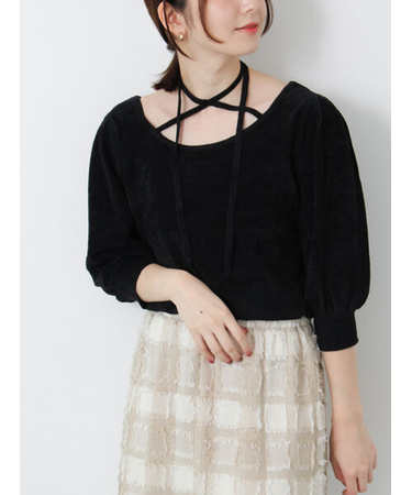 ベロアモール前後2WAYリボンニット《2025autumn catalog item》