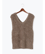 ラメシャギーニットベスト