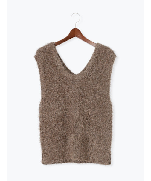 ラメシャギーニットベスト