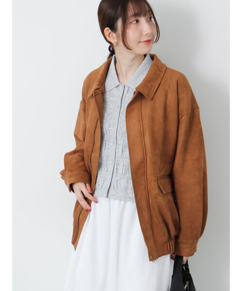 SHIPS any:〈撥水・洗濯機可能〉スタンドカラー ドロスト ショート