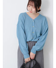 前後2WAY金釦Vネックカーディガン