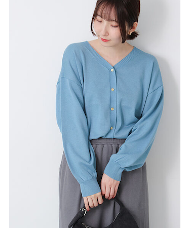 前後2WAY金釦Vネックカーディガン