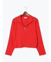 Wジップハイネックリブカーディガン