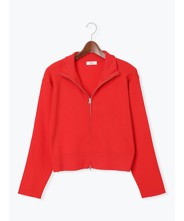 Wジップハイネックリブカーディガン