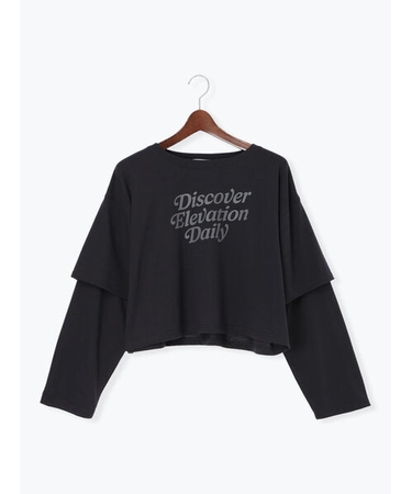フェイクレイヤードプリントTシャツ