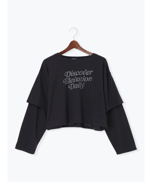 フェイクレイヤードプリントTシャツ