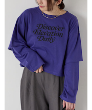 フェイクレイヤードプリントTシャツ