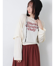 フェイクレイヤードプリントTシャツ