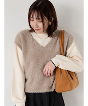 シャギーVネックベスト