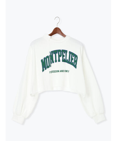 リメイク風プリント裏毛プルオーバー