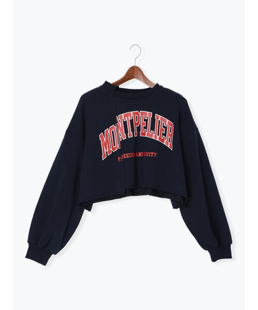 リメイク風プリント裏毛プルオーバー