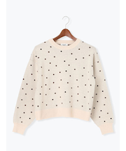 ドットジャカードクルーネックニット