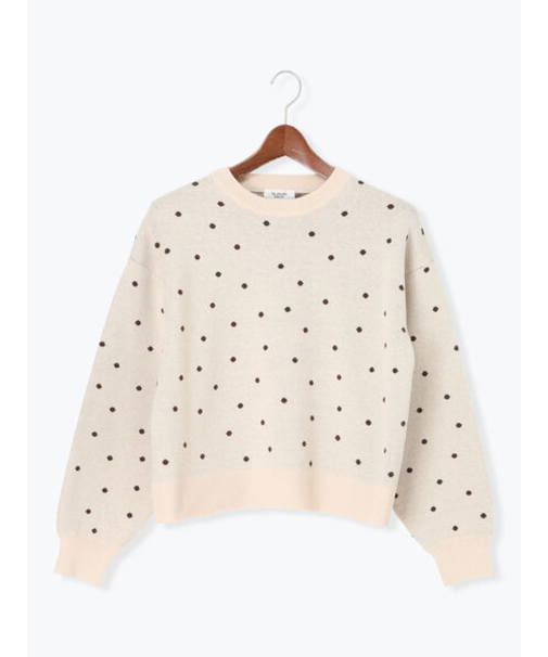ドットジャカードクルーネックニット