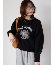 フラワーモチーフロゴニット