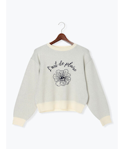 フラワーモチーフロゴニット