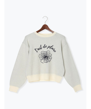 フラワーモチーフロゴニット