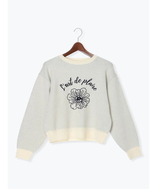 フラワーモチーフロゴニット