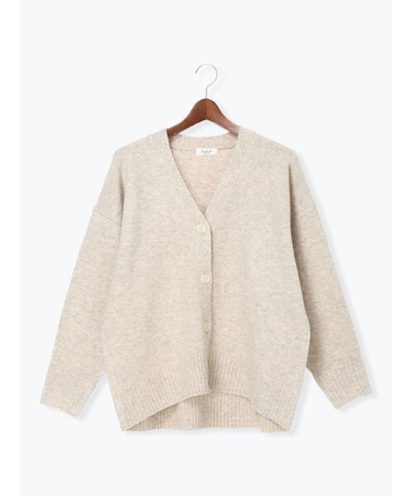 起毛ジャカードVネックニットカーディガン