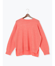 もちもちメランジクルーネックニット