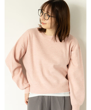 もちもちミラノリブクロップドクルーネックニット