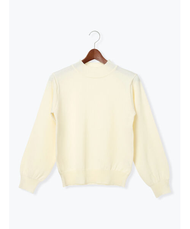 袖口金釦ハイネックニット