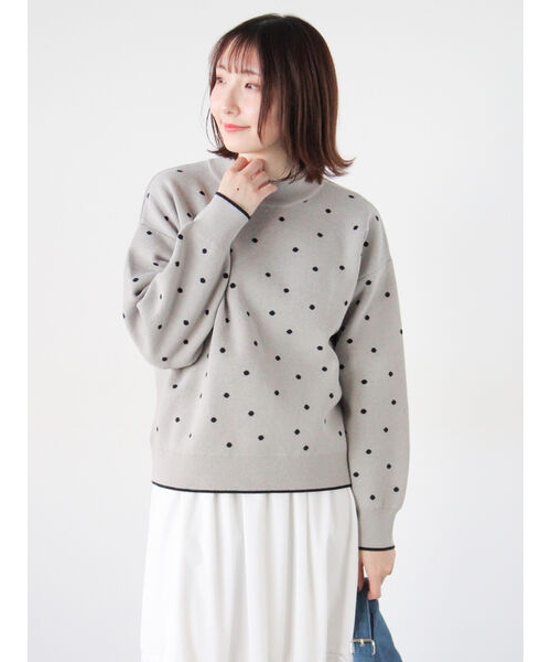 ドットジャカードハイネックニット｜テチチ テラスの通販｜&mall