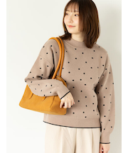 ドットジャカードハイネックニット