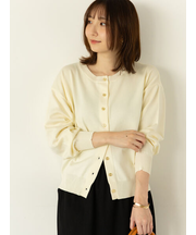 金釦クルーネックカーディガン