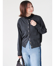 金釦クルーネックカーディガン