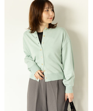 金釦クルーネックカーディガン