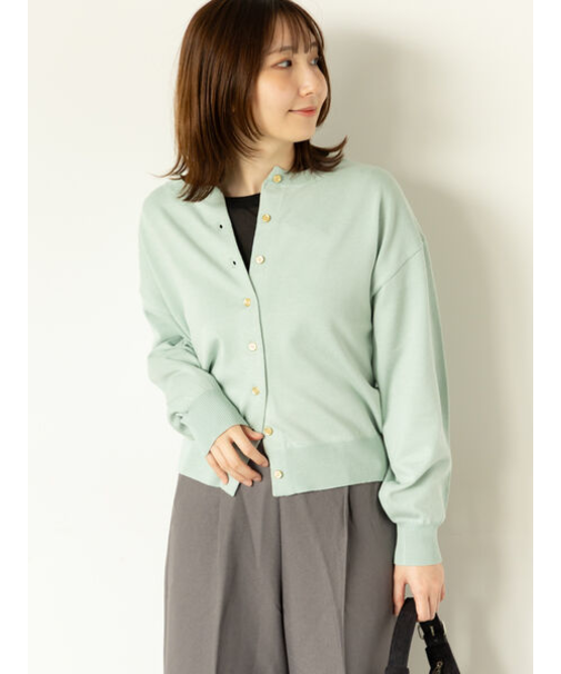 金釦クルーネックカーディガン