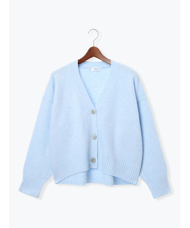 起毛ジャカードVネックショートカーディガン