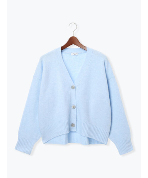 起毛ジャカードVネックショートカーディガン