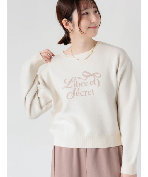 リボンモチーフロゴニットプルオーバー