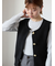 ラメ混クルーネックリブニット