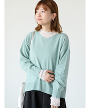 もちもちVネックニット