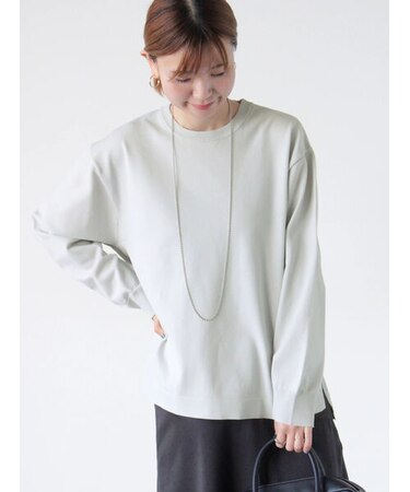 無地/柄アソート無撚糸クルーネックニット