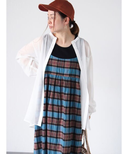 バンドカラーシアーシャツ