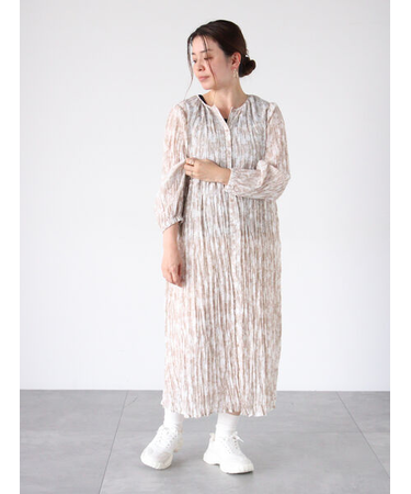 ボタニカル柄シワ加工ワンピース《2025spring catalog item》