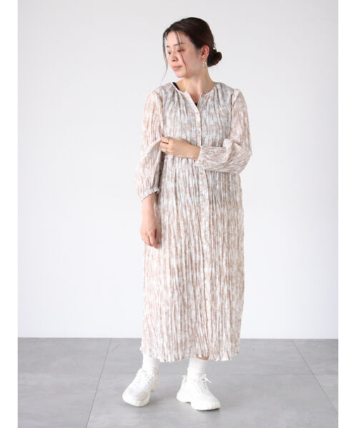 ボタニカル柄シワ加工ワンピース《2025spring catalog item》