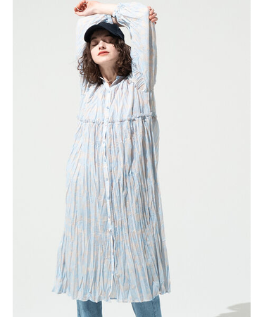 ボタニカル柄シワ加工ワンピース《2025spring catalog item》