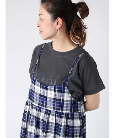 ピグメント加工グリッタープリントTシャツ
