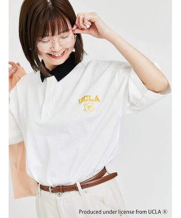 【UCLA】刺繍入り半袖ラガーシャツ