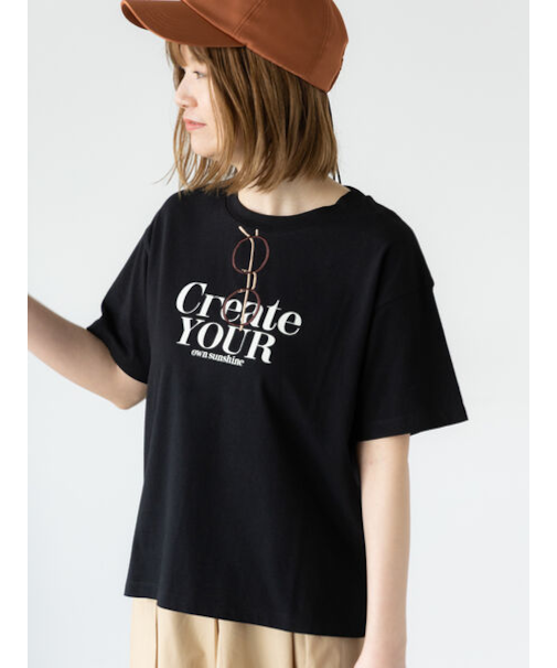 メガネ刺繍プリントTシャツ
