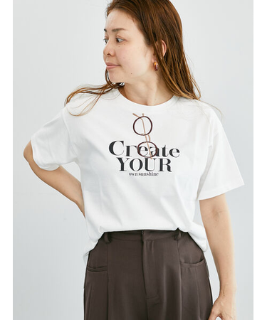メガネ刺繍プリントTシャツ